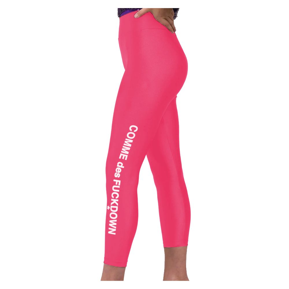 Comme Des Fuckdown Pink Nylon Damen Leggings