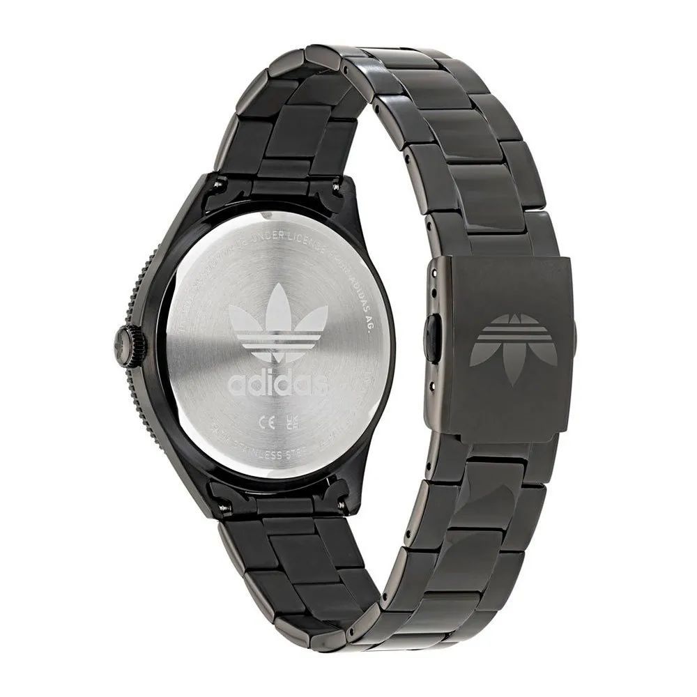 Adidas Schwarze Edelstahl-Armbanduhr