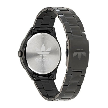Adidas Schwarze Edelstahl-Armbanduhr
