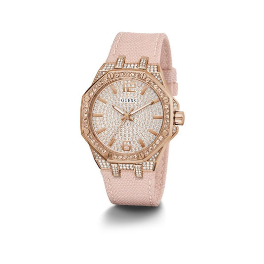 Guess Armbanduhr mit mehrfarbigem Lederarmband