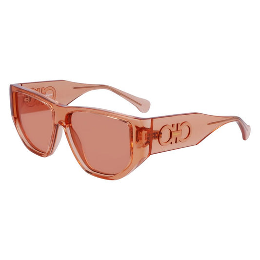 Ferragamo – Orangefarbene Sonnenbrille mit Spritzguss