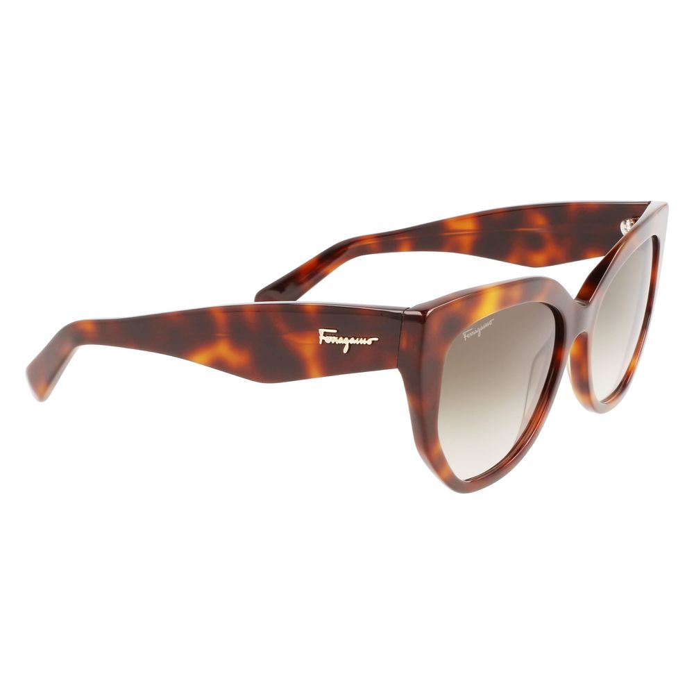 Ferragamo – Braune Acetat-Sonnenbrille