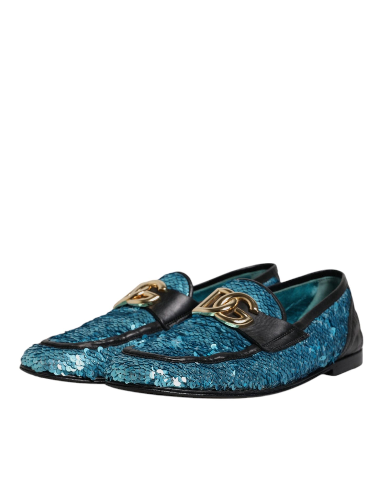 Dolce &amp; Gabbana – Blaue Loafer mit Pailletten für formelle Anlässe