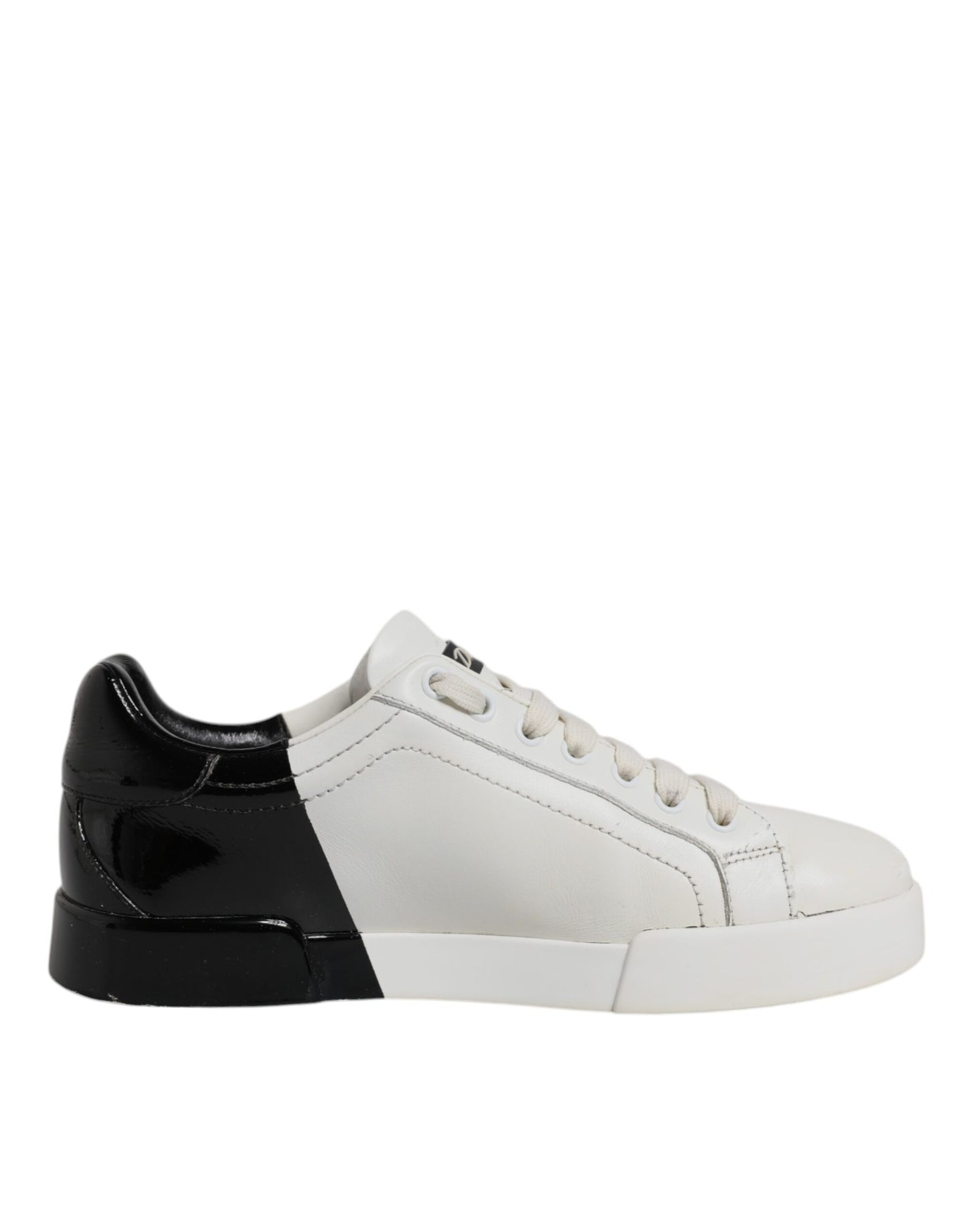 Dolce &amp; Gabbana Weiß Schwarz Logo Portofino Männer Sneaker Schuhe