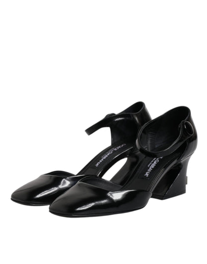 Dolce &amp; Gabbana Schwarze Ledersandalen mit Knöchelriemen von Jackie