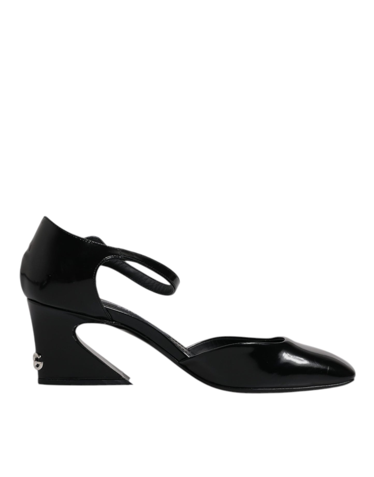 Dolce &amp; Gabbana Schwarze Ledersandalen mit Knöchelriemen von Jackie