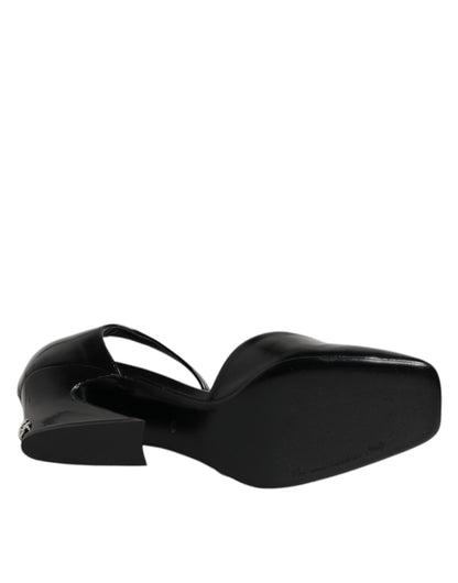 Dolce &amp; Gabbana Schwarze Ledersandalen mit Knöchelriemen von Jackie