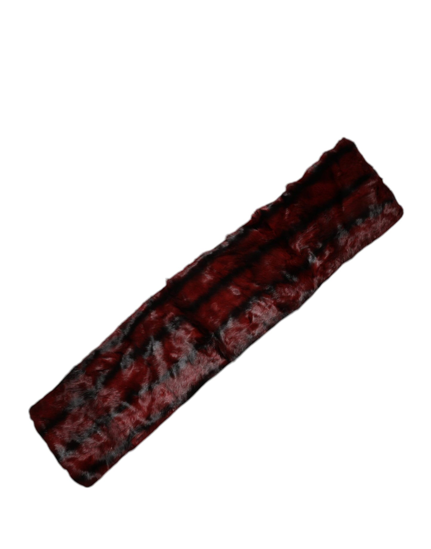 Dolce &amp; Gabbana – Schal mit Pelz-Streifen in Schwarz und Rot