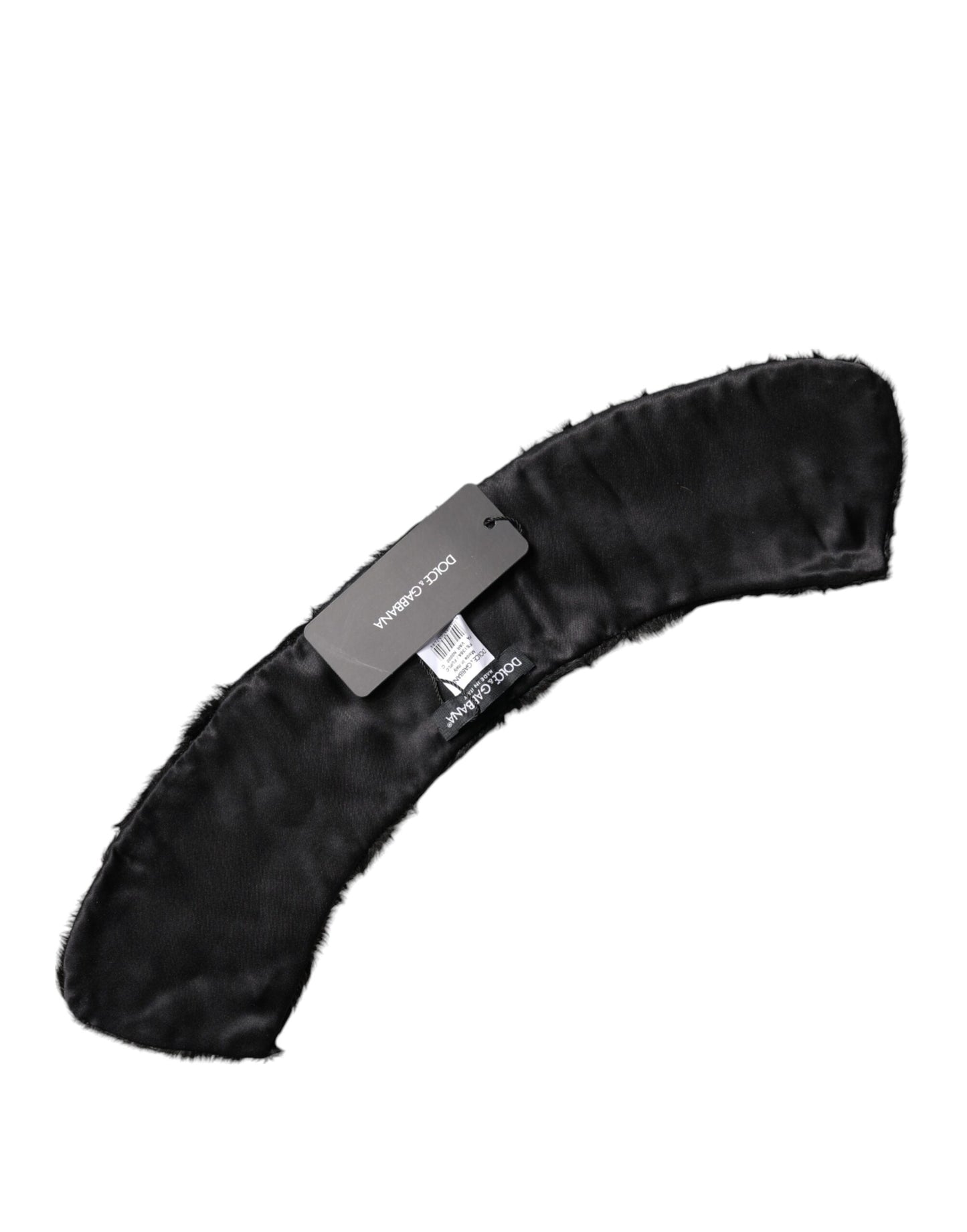 وشاح دولتشي آند غابانا الأسود من فرو الحمل للنساء