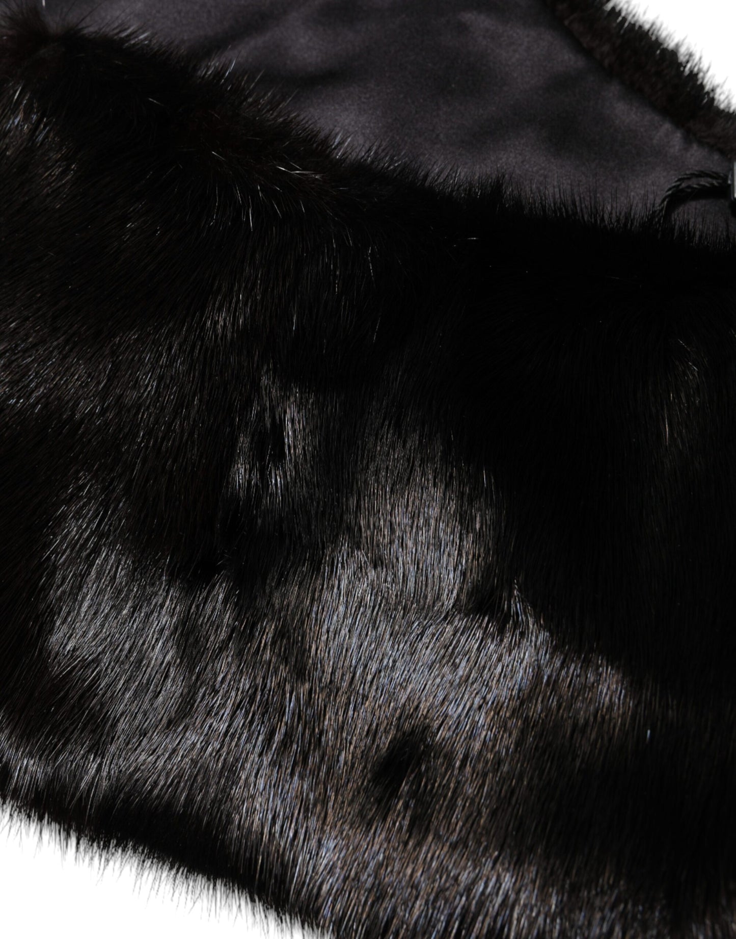 Dolce &amp; Gabbana Schwarzer Pelzschal Halswickelkragenschal