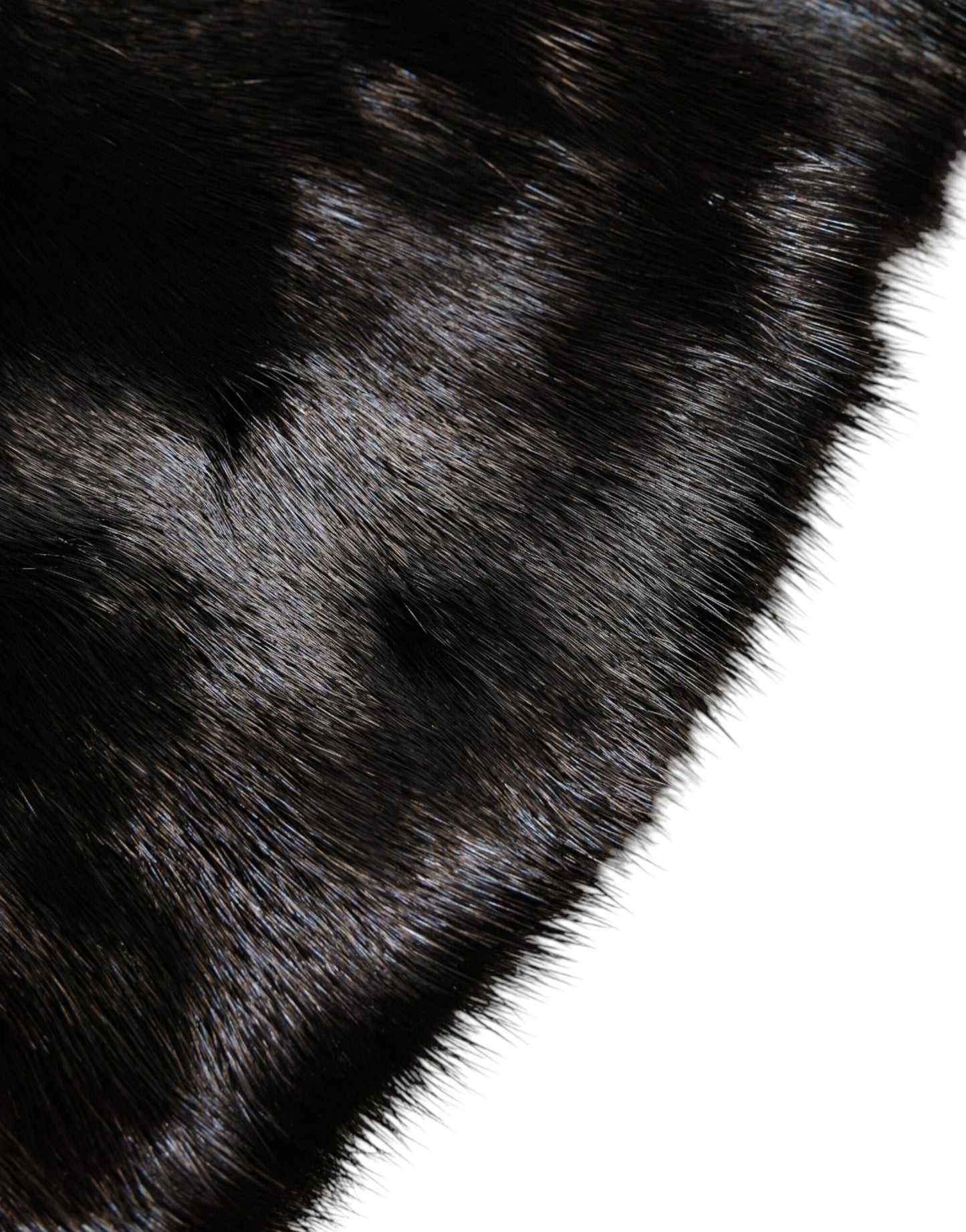 Dolce &amp; Gabbana Schwarzer Pelzschal Halswickelkragenschal