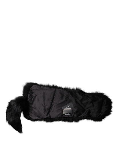 Dolce &amp; Gabbana – Halswärmer-Winterschal aus schwarzem Fuchspelz