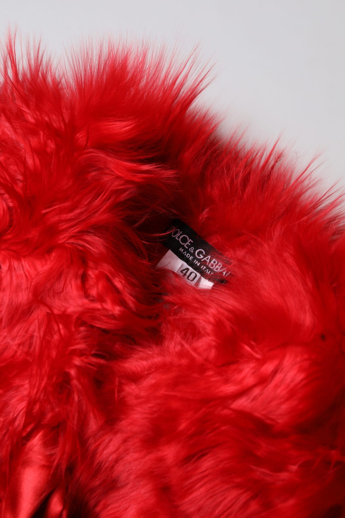 Dolce &amp; Gabbana Roter Alpaka-Pelz-Halswärmer für Damen, Winterschal