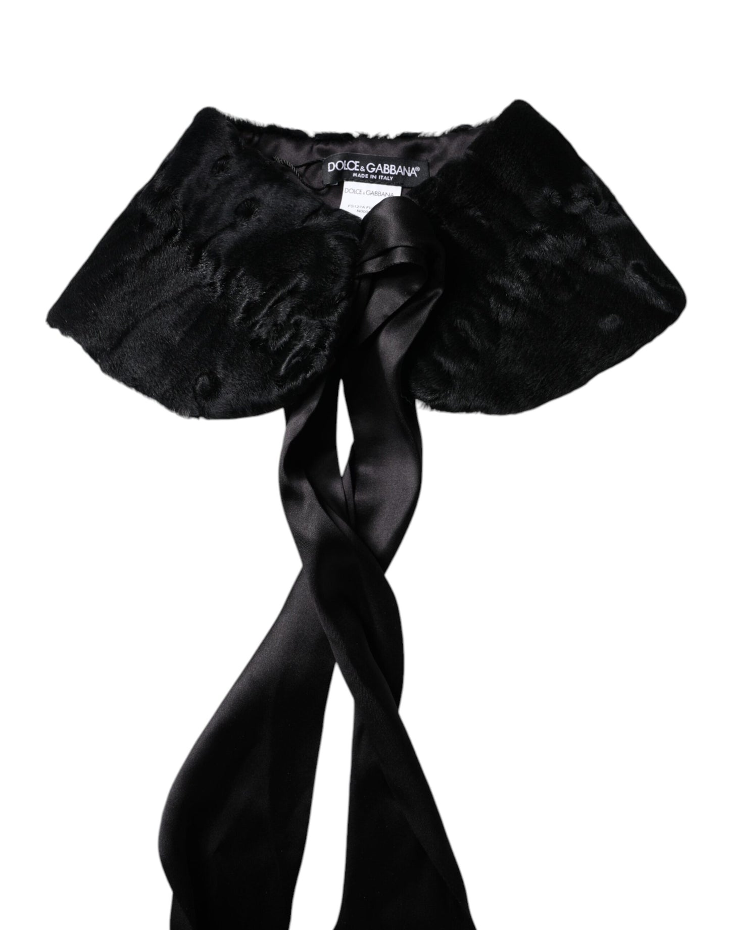 Dolce &amp; Gabbana Schwarzer Lammfell-Halswärmer für Damen, Winterschal