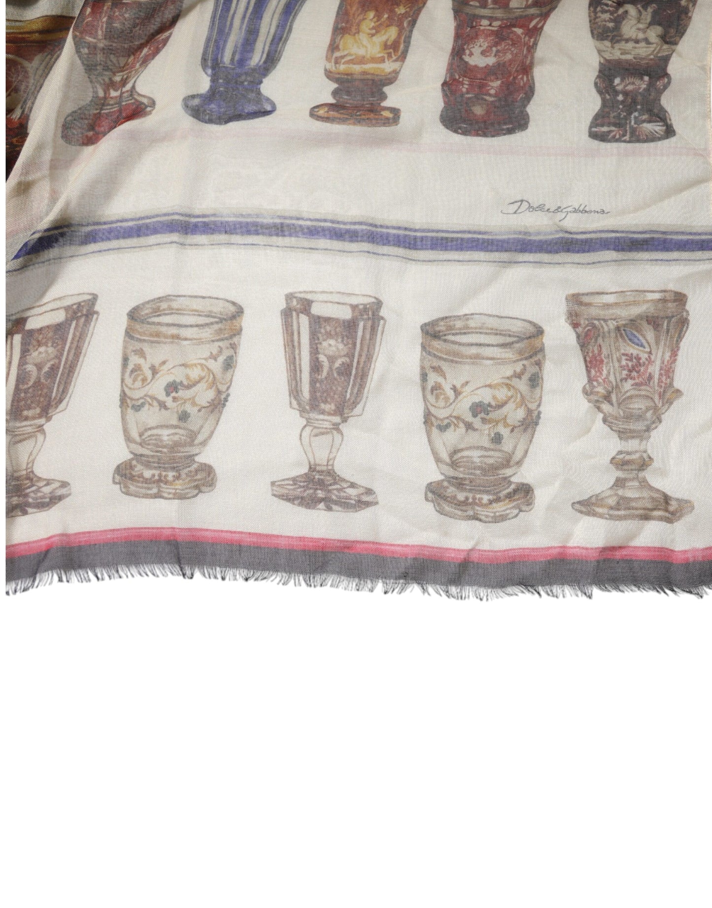 Dolce &amp; Gabbana Mehrfarbiger Foulard-Schal aus Glaskaschmir