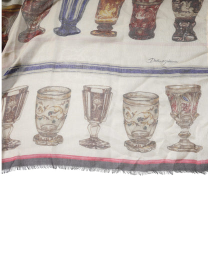 Dolce &amp; Gabbana Mehrfarbiger Foulard-Schal aus Glaskaschmir