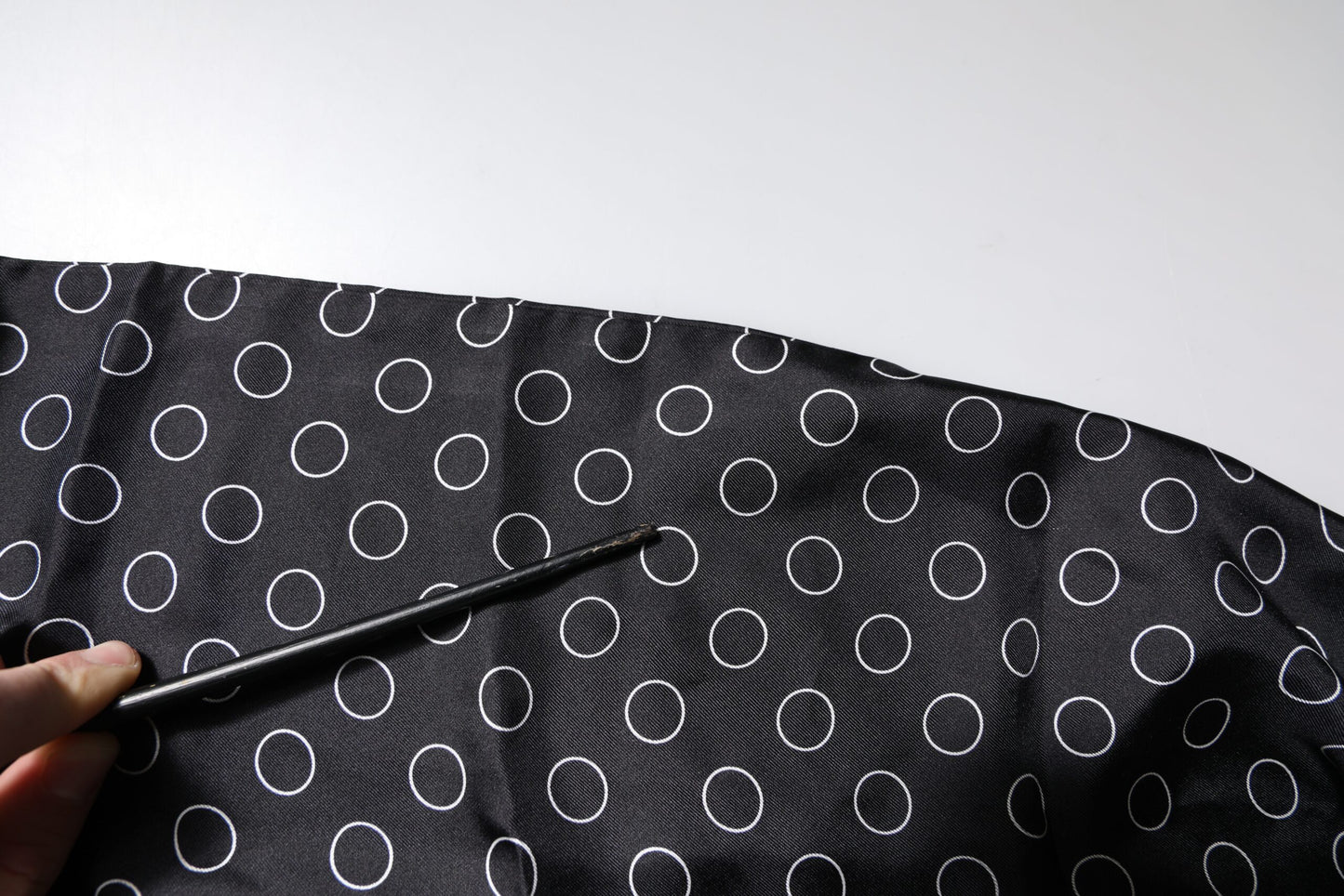 Dolce & Gabbana Black Circles Silk Fringes Shawl Wrap Scarf