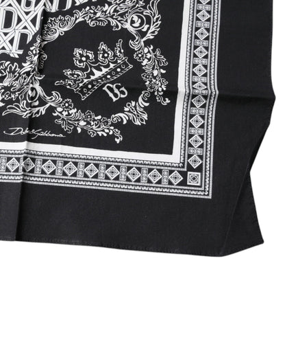Dolce &amp; Gabbana – Schwarzes Baumwolltaschentuch mit Logo-Monogramm