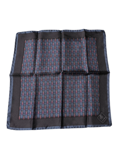 Dolce & Gabbana Dark Blue Beetle Square Handkerchief Scarf
