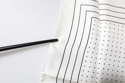 Dolce & Gabbana White Polka Dots Square Handkerchief Scarf