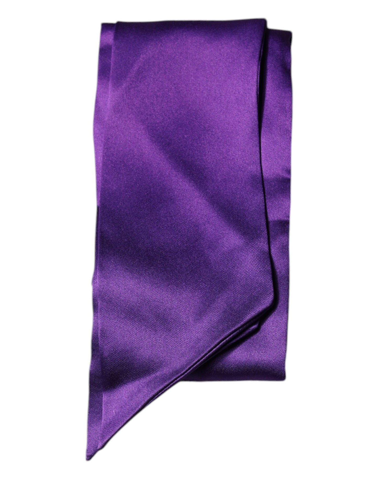Dolce &amp; Gabbana – Violetter Foulard-Schal aus Satinseide mit schmalem Halsausschnitt