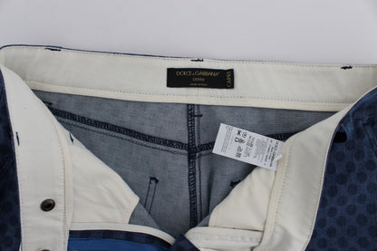 Dolce &amp; Gabbana – Stretch-Caprijeans mit Polka-Punkten