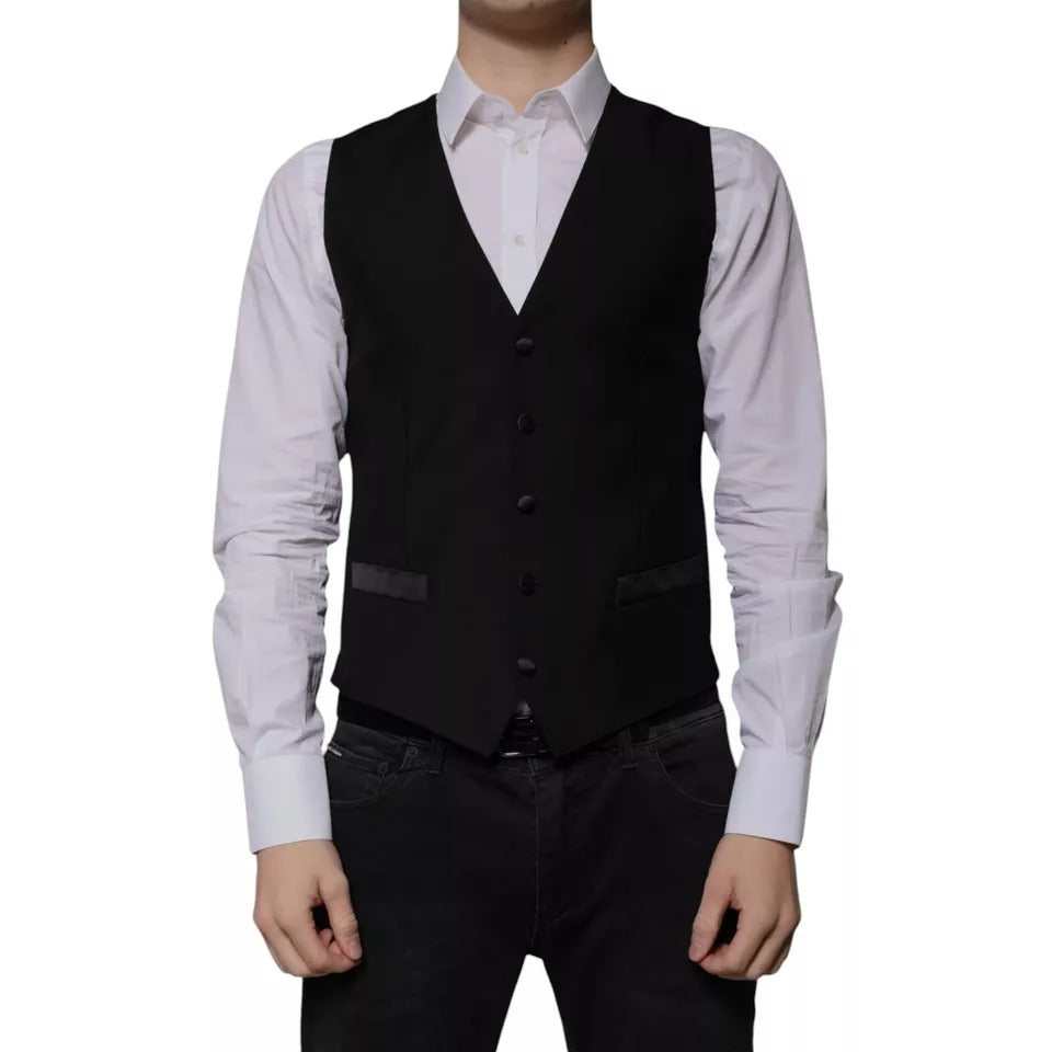 Dolce &amp; Gabbana Schwarze Weste aus Wolle für formelle Anlässe für Herren