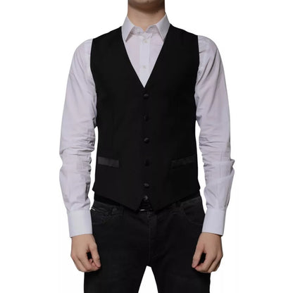 Dolce &amp; Gabbana Schwarze Weste aus Wolle für formelle Anlässe für Herren