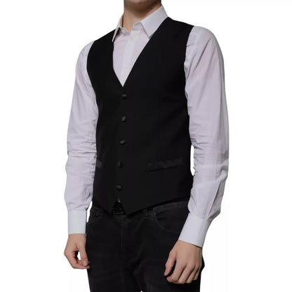 Dolce &amp; Gabbana Schwarze Weste aus Wolle für formelle Anlässe für Herren