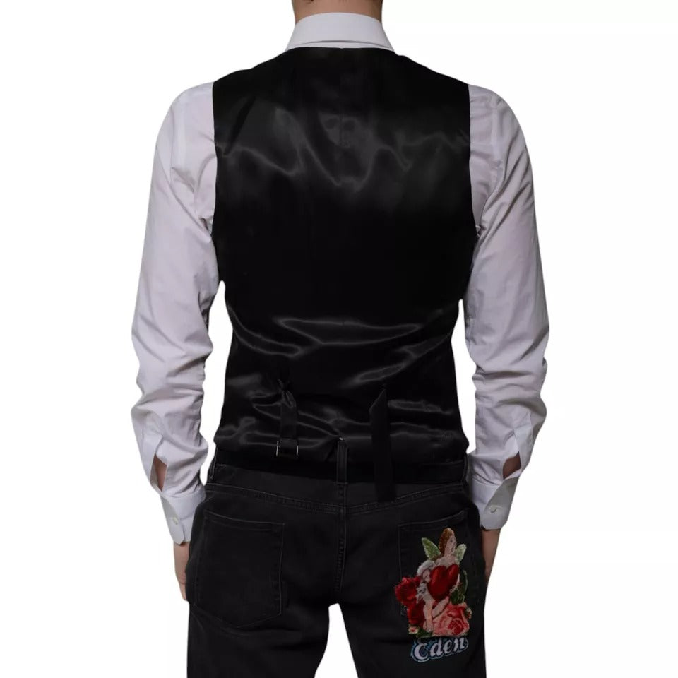 Dolce &amp; Gabbana Schwarze Weste aus Wolle für formelle Anlässe für Herren