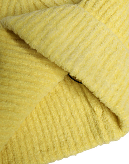 Dolce &amp; Gabbana – Gelbe Wintermütze aus gestrickter Baumwolle