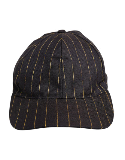 Dolce & Gabbana Brown Stripes Cotton 6 Panels Baseball Cap