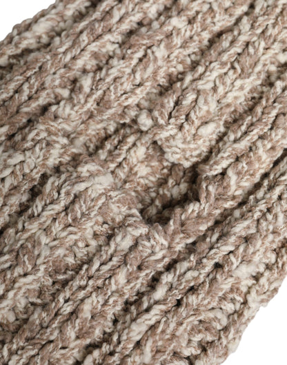 Dolce &amp; Gabbana Beige Wollstrick-Skimaske Balaclava-Mütze