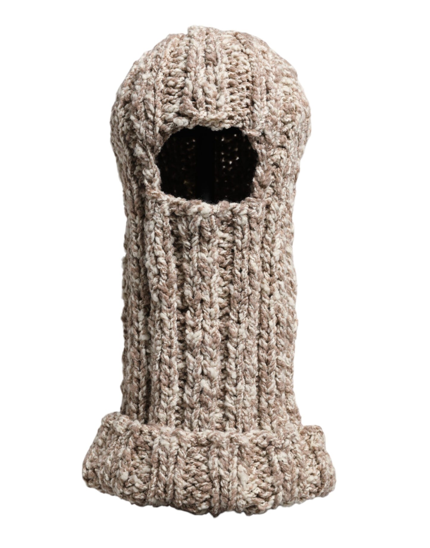 Dolce &amp; Gabbana Beige Wollstrick-Skimaske Balaclava-Mütze