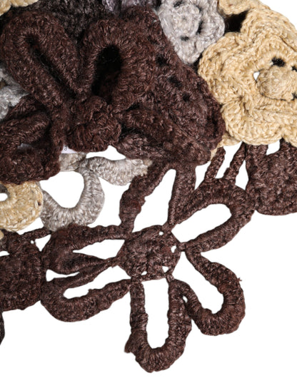 قبعة بيني من الحرير متعدد الألوان مزينة بنقشة زهور من دولتشي آند غابانا