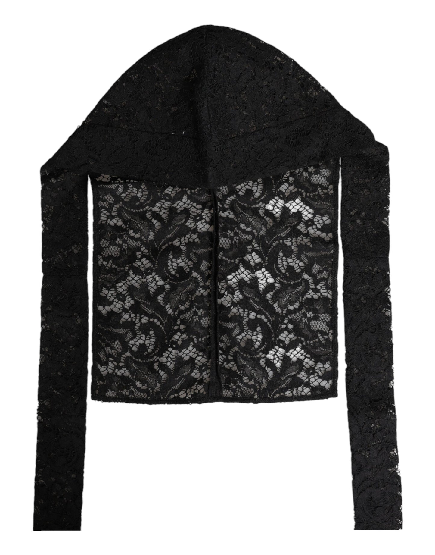 Dolce &amp; Gabbana – Schwarzer Wickelhut mit Blumenspitze