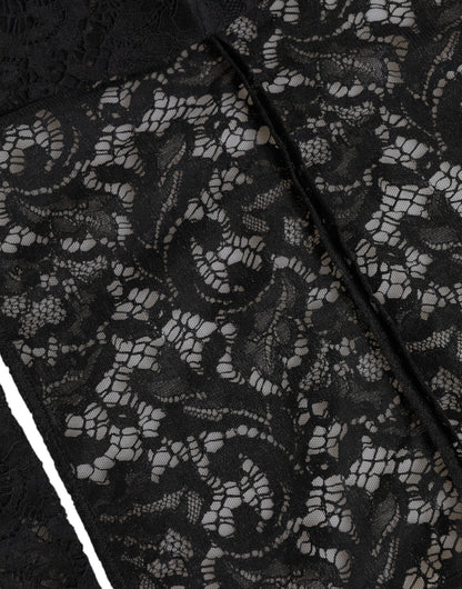 Dolce &amp; Gabbana – Schwarzer Wickelhut mit Blumenspitze