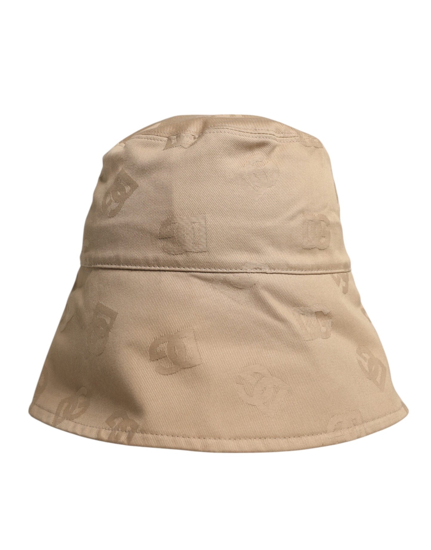 Dolce &amp; Gabbana Beige Baumwoll-Bucket-Cap mit Logo-Monogramm