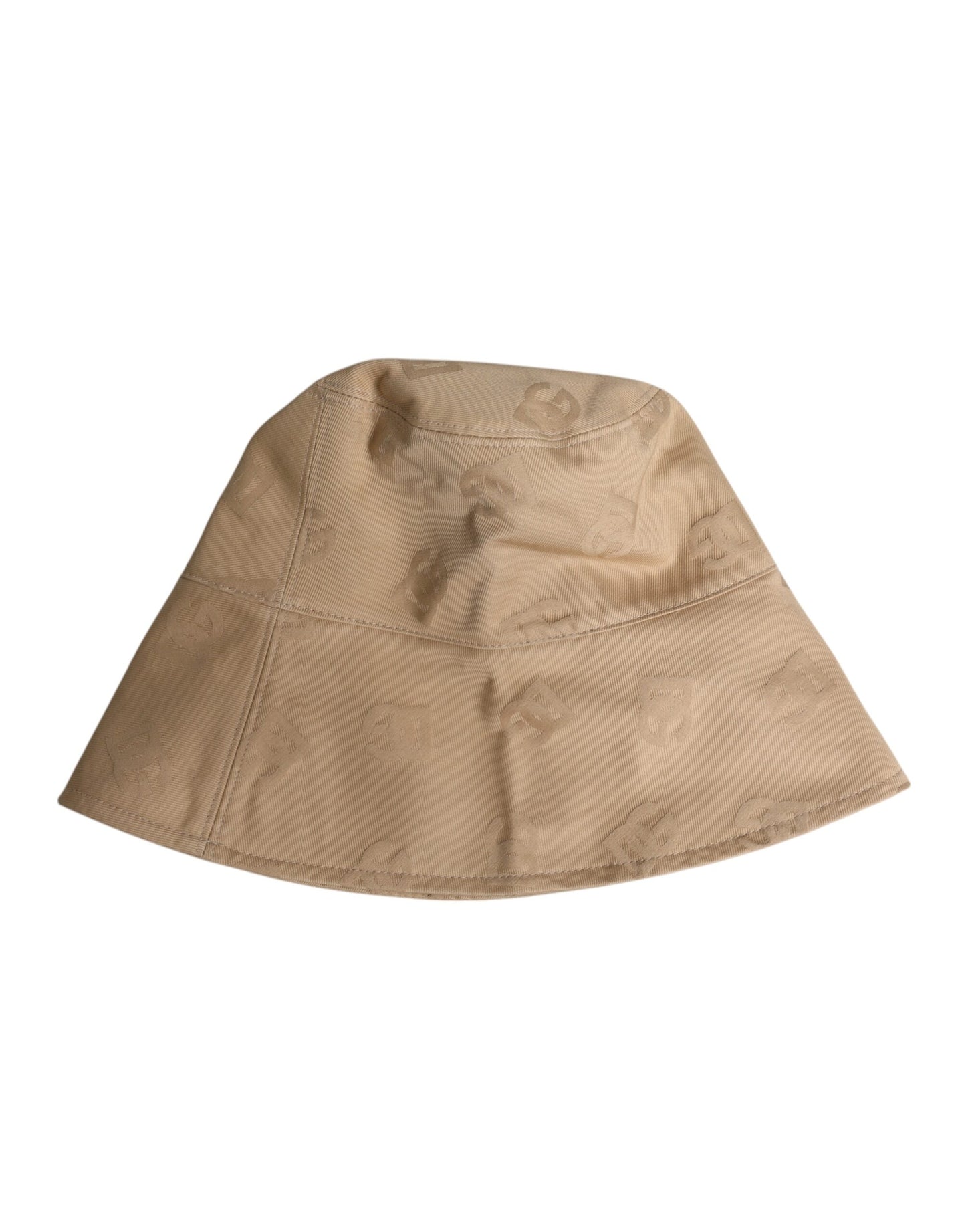 Dolce &amp; Gabbana Beige Baumwoll-Bucket-Cap mit Logo-Monogramm