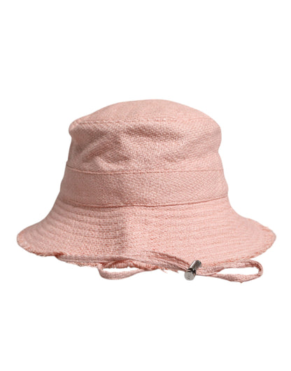 Dolce &amp; Gabbana – Fischerhut aus rosa Baumwolle mit breiter Krempe