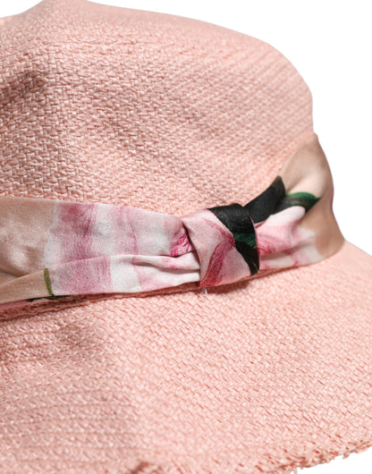 Dolce &amp; Gabbana – Fischerhut aus rosa Baumwolle mit breiter Krempe