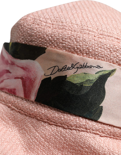 Dolce &amp; Gabbana – Fischerhut aus rosa Baumwolle mit breiter Krempe