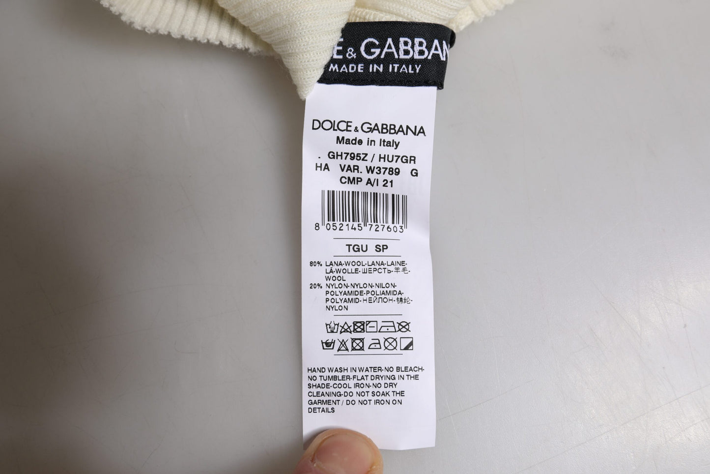 Dolce &amp; Gabbana Beige Strickmütze aus Wollmischung