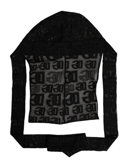 Dolce &amp; Gabbana – Schwarzer Hut mit Logo-Mesh-Wickeldesign