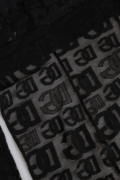 Dolce &amp; Gabbana – Schwarzer Hut mit Logo-Mesh-Wickeldesign