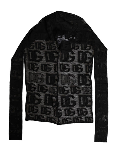 Dolce &amp; Gabbana – Schwarzer Hut mit Logo-Mesh-Wickeldesign