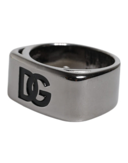 Dolce &amp; Gabbana Ring mit Anello DG-Logo aus silberfarbenem Messing