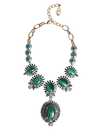 Dolce &amp; Gabbana – Halskette „Pietre“ aus goldfarbenem Messing mit ovaler Kristallverzierung