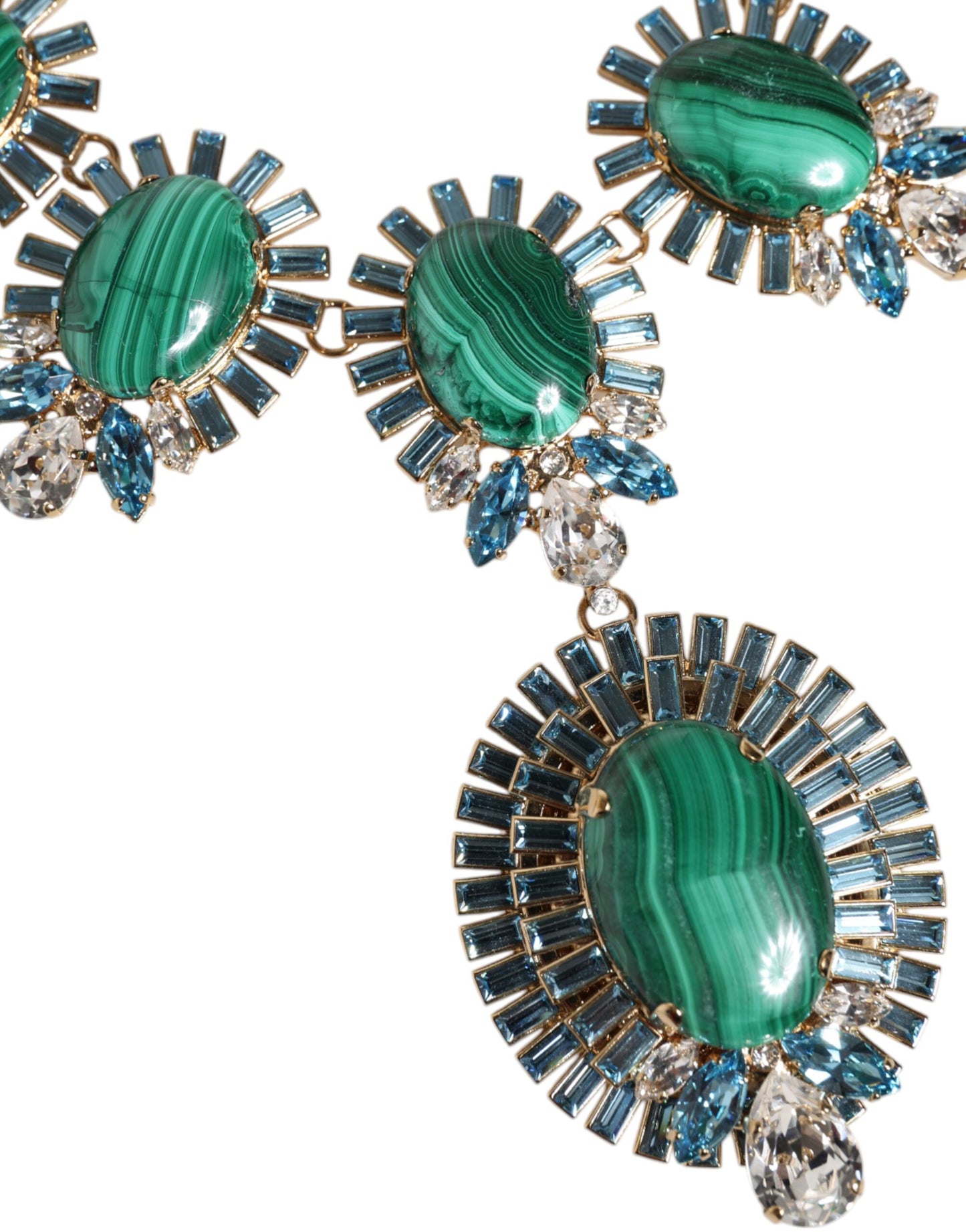 Dolce &amp; Gabbana – Halskette „Pietre“ aus goldfarbenem Messing mit ovaler Kristallverzierung