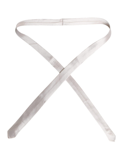 Dolce &amp; Gabbana, verstellbare Krawatte aus massiver Seide, Weiß